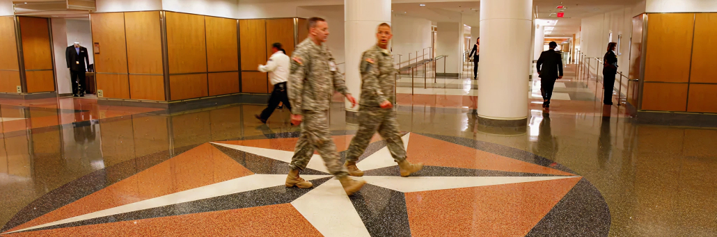 department of homeland security inside with two army men - Government AI - Fireline Broadband