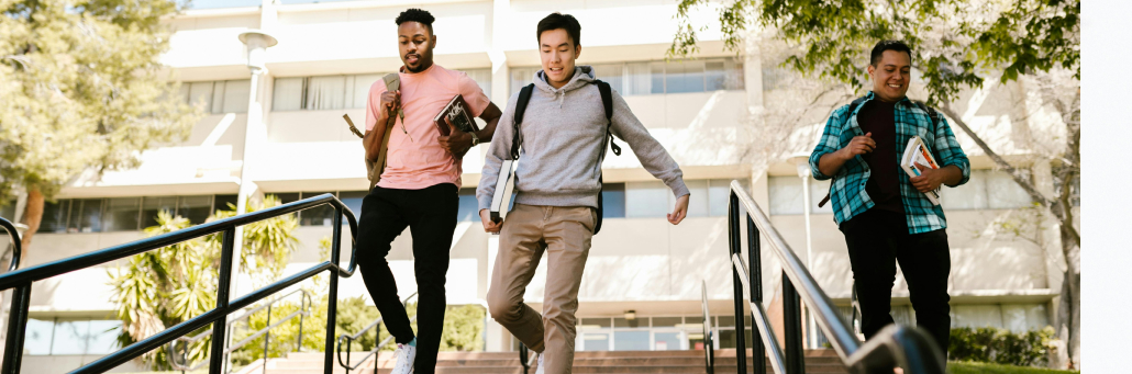 students walking down steps of college campus - Fireline Broadband