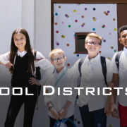 keeping school districts connected with picture of group of students outside front of school - Fireline Broadband