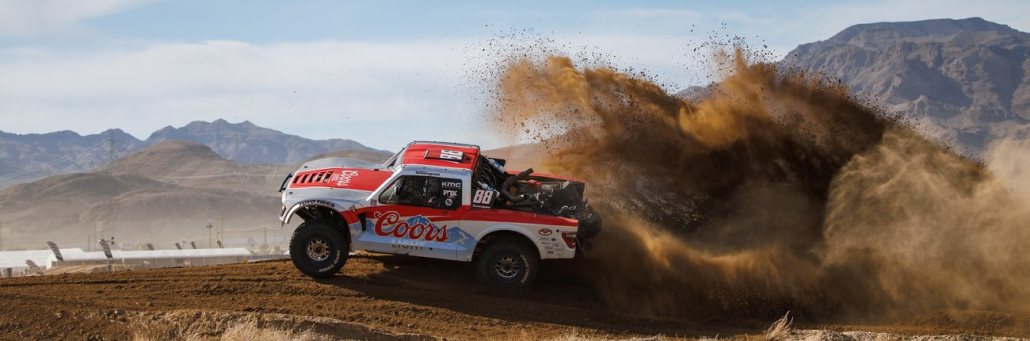 racing truck on the dirt track - Mint 400 Case Study with Fireline Broadband